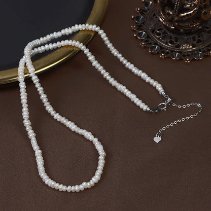 [金/METAL] Natural Freshwater Pearl Choker Necklace · 縞