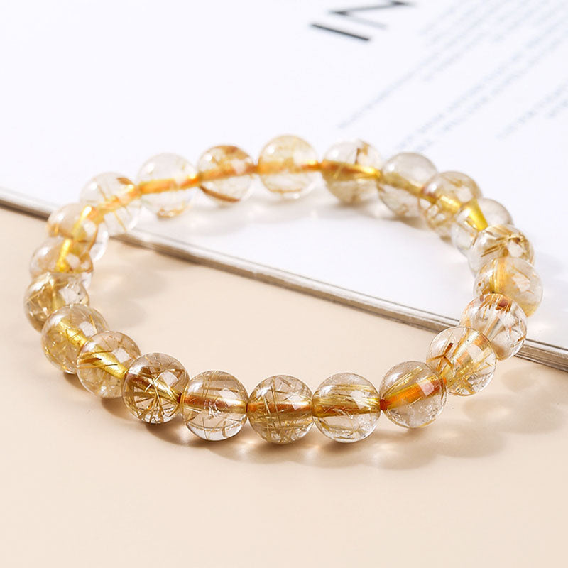 [金/METAL] Rutilated Quartz Bracelet · 栗坊