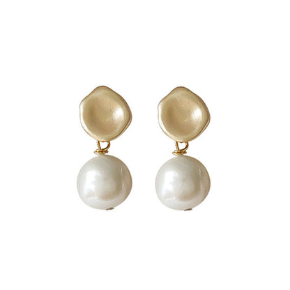 [金/METAL] Golden Harmony Pearl Drop Earrings · 輯珠