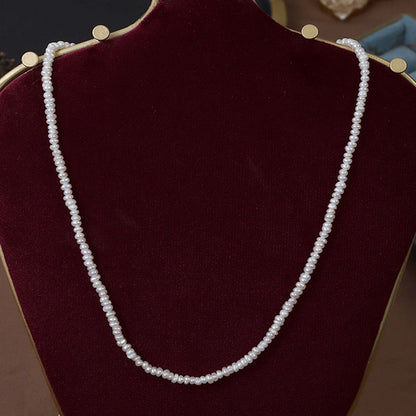 [金/METAL] Natural Freshwater Pearl Choker Necklace · 縞