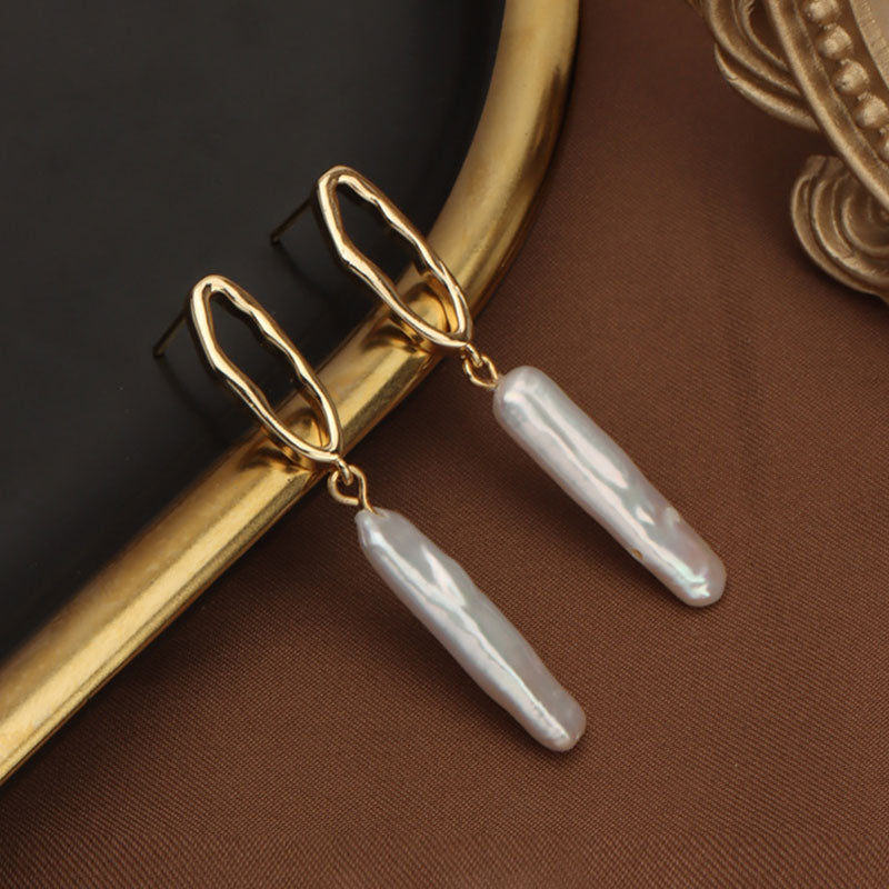 [金/METAL] Baroque Pearl Earring · 墜落