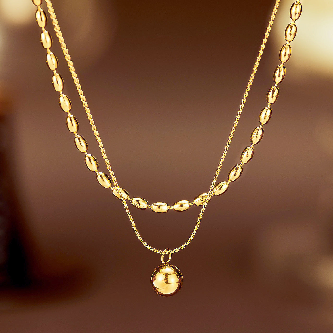 [金/METAL] Golden Elegance Layered Necklace · 則利