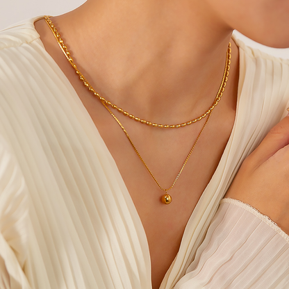 [金/METAL] Golden Elegance Layered Necklace · 則利