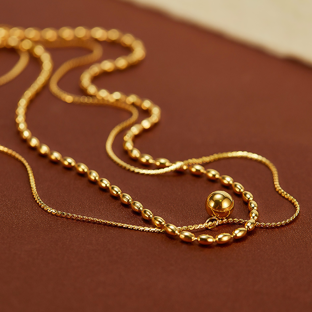 [金/METAL] Golden Elegance Layered Necklace · 則利