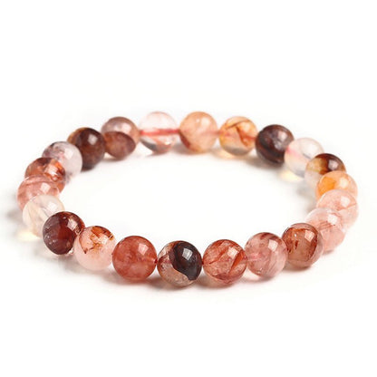 [土/EARTH] Natural Red Hematoid Gemstone Bracelet · 榴花