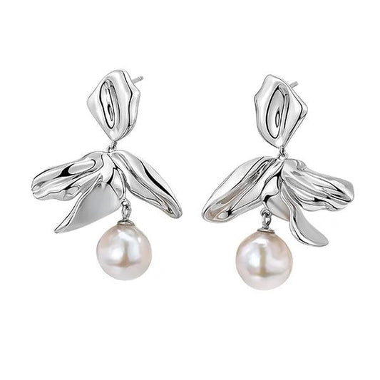 Pearl Petal Poise Earrings