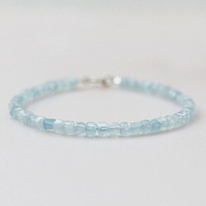 [水/WATER] Aquamarine Cube Beads Bracelet · 子衿