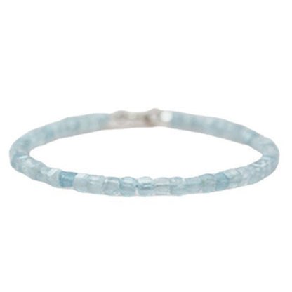 [水/WATER] Aquamarine Cube Beads Bracelet · 子衿