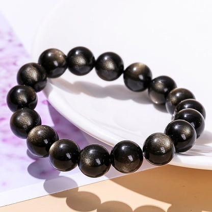 [水/WATER] Golden Obsidian Gemstone Bracelet · 煎茶