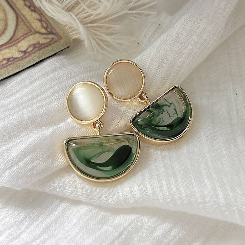 [木/WOOD] Emerald Horizon Statement Earrings · 綠野仙踪